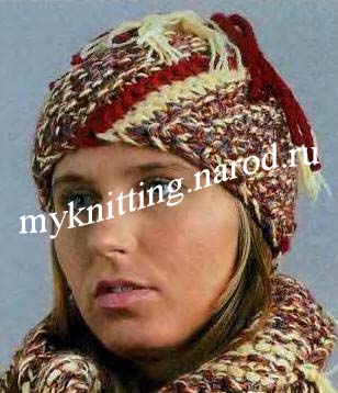 Модель№7 Шапочка, связанная по косой