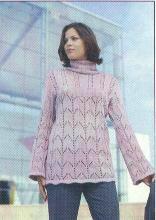 Модель№4 Узорчатый пуловер цвета мальвы